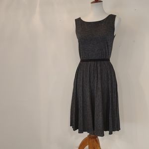 Loft gray pleated sleeveless dress
